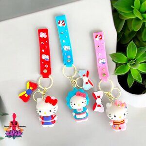 *** 3 PCS BUNDLE 3D HELLO KITTY SANRIO KEYCHAIN PERFECT GIFT ****